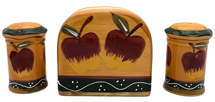 Country Apple Salz- und Pfefferstreuer mit Serviettenhalter