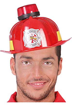 Guirca Fiestas GUI13272 - Feuerwehrshelm mit Sirene, Licht und Ton, Rot