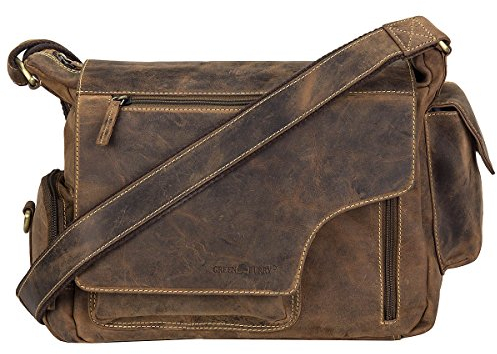 Greenburry Vintage original Umhängetasche Leder Messenger braun | 34,5x26x13,5cm
