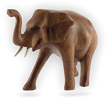 aquasensishop Budawi® Elefant aus Soarholz ca. 11 cm Elefanten Skulptur aus Holz Figur