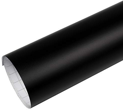 Rapid Teck® 5,26€/m Premium Matt Schwarz - 10m x 1,52m - Blasenfrei mit Luftkanälen - Auto Folierung - Car Wrapping Folie - Schwarze Folie Auto