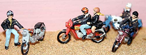 Langley Models 4 Motorcycles riders Rockers OO Scale UNPAINTED Model Kit F165