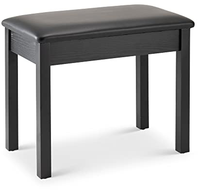OnStage KB8802B Keyboard/Piano Bench (Seating for Acoustic Grand Pianos, Baby Grands, Keyboards, Synths, Organs, and Electric Pianos, Traditional, Padded, Cushioned, Solid Wood, Rubber Feet, Black)