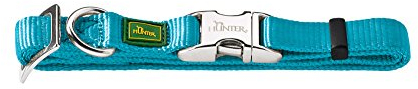 HUNTER VARIO BASIC ALU-STRONG Halsung, Hundehalsband, Nylon, Aluminium Steckverschluss, M, petrol