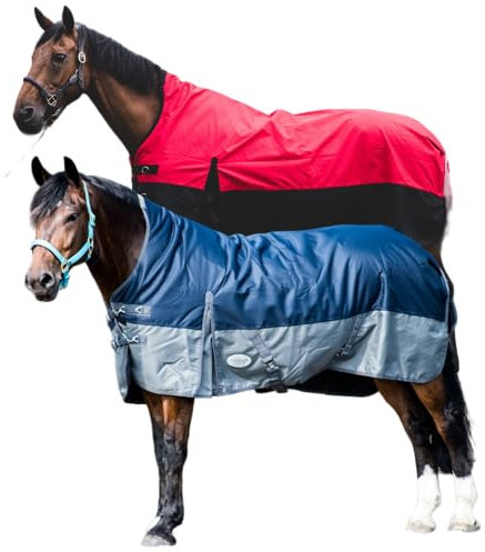 Pferdedecke 1200D High Neck 50g, 100g, 200g Weidedecke Winterdecke Regendecke Turnout : 100g Red/Black 135
