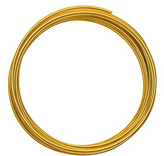 Vaessen Creative Redondo Alambre de Aluminio, Dorado (Gold), 2 mm 5 m, 5