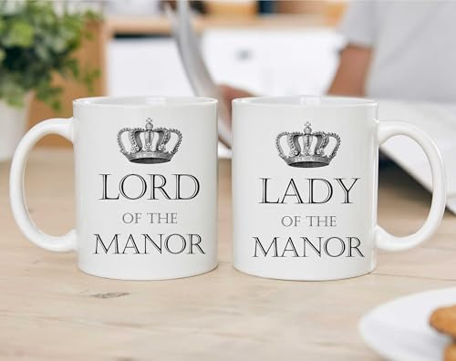 60 Second Makeover Limited Lord of The Manor and Lady of The Manor Mug Set Wedding Gifts Anniversary for Couple Present Couples Wedding Present Engagement New Home His and Hers