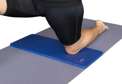 SukhaMat Yoga Knee Pad - NEW! 15mm (5/8) Thick - The best yoga knee pad for a pain free practice. Cushions pressure points. Complements your full-size yoga mat. (Dark Blue)