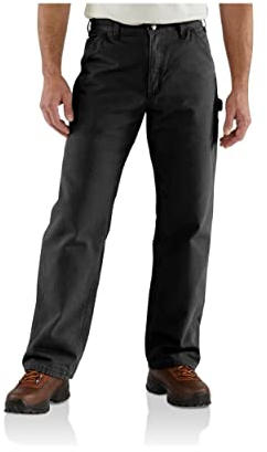 Carhartt Herren Latzhose mit Flanellfutter - Schwarz - 33W / 32L