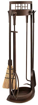 Minuteman International Arts & Crafts Fireplace Tool Set Kaminbesteck, Römische Bronze, 1