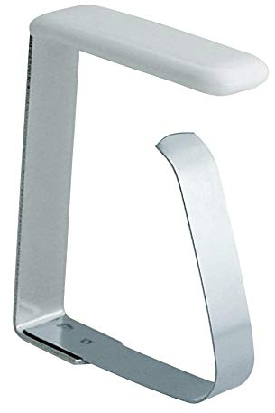 Home Xpert 4er Set Tischtuchklammern, Tischdeckenklammern, Tischtuchhalter aus Edelstahl für Tischplatten bis 45 mm