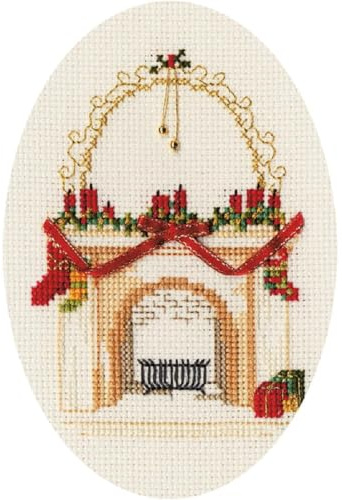 Bothy Threads Cross Stitch Kit - Christmas Card - Fireplace