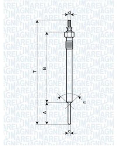 MAGNETI MARELLI Diesel Glühkerze 11V Schlüsselweite: 12mm Gewindemaß:M10X1,25 Glühkerzenausführung:Metall-Glühkerze Kompatibel mit KIA SORENTO I JC, HYUNDAI H-1 Travel TQ