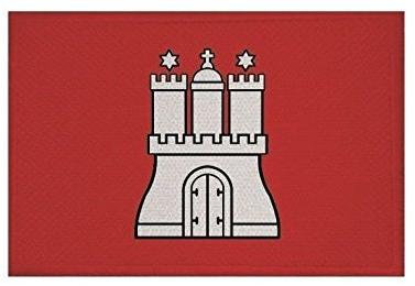 U24 Aufnäher Hamburg Fahne Flagge Aufbügler Patch 9 x 6 cm