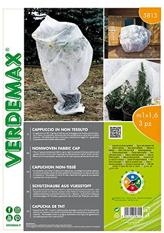Verdemax 5815, Involucro in Tessuto Non Tessuto da 17 g/m², 1 x 1,6 m, Colore Bianco (3 Pezzi)
