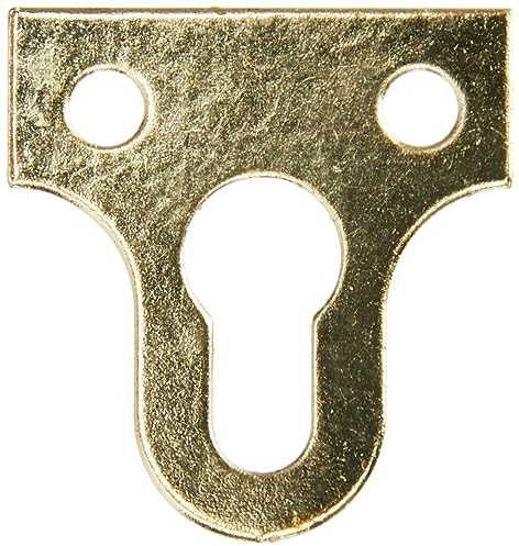 Merriway BH03554 (25 Pcs) EB 25mm (1 inch) Slotted Glass Picture Hanging Plate Brass Plated - Pack of 25 Pieces