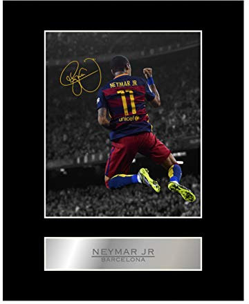 Iconic Pics - Neymar Jr Signiertes Foto Display FC Barcelona - Wandbild - Wohnzimmer decor