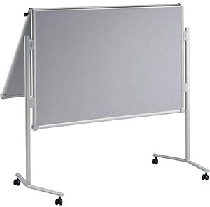 Maul Professionelle Moderationstafel 150 x 120cm, Glasfaseroberfläche Pinnfähig, klappbare Mobile Stellwand, 4 Rollen und Ablageschale, Grau, 6380282, 1 Stück