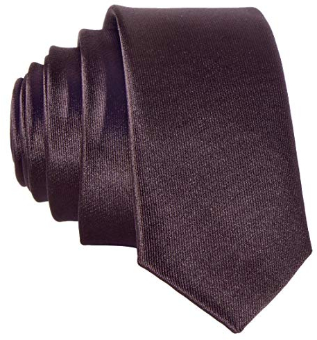 DonDon schmale braune Krawatte 5 cm glänzend