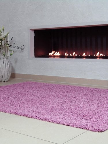 benuta Tapis Shaggy à Poils Longs Swirls Rose 80X150 Cm - Tapis Descente de Lit