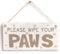 'Please Wipe Your Paws' Cat & Dog Sign - Handmade Shabby Chic Wooden Door Sign/Plaque