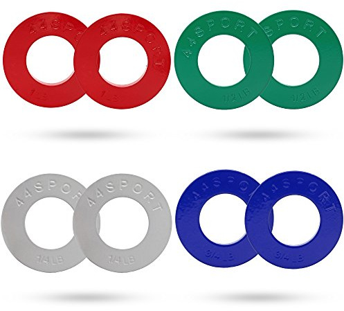 44SPORT Olympic Fractional Plates -Pair of 1/4, 1/2, 3/4, 1 lb Weights (8 Total)