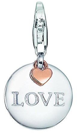 ESPRIT Charm Damen-Anhänger ES-MEDAL LOVE 925 Silber rhodiniert - ESCH91587D000