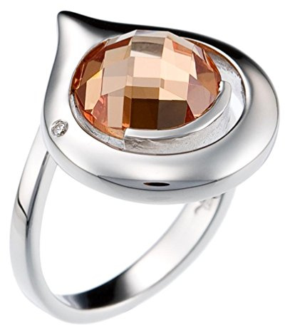 Orphelia Damen-Ring 925 Silber rhodiniert Zirkonia braun Rundschliff