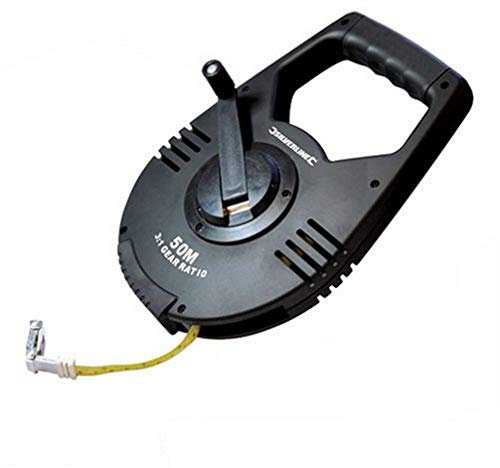 Silverline 250213 Rahmenbandmaß mit 3:1-Übersetzung 50 m