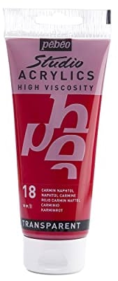 Pébéo 837018 Studio Acrylique Tube Carmin Naphtol 100 ml