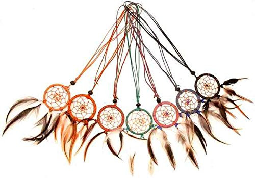 Woru Dreamcatcher als Halsband, 10 er Set, Indianer-Halsschmuck, Traumfänger