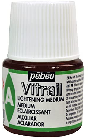 Pebeo 45 ml Vitrail Lightening Medium Stained Glass Effect Glass Paint, Transparent, 051000