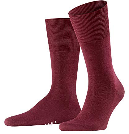 FALKE Herren Socken Airport M So Wolle Baumwolle einfarbig 1 Paar, Rot Barolo 8596, 39-40