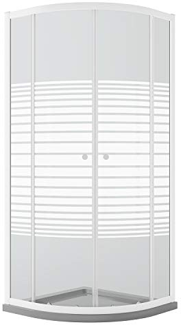 Idralite Box Doccia Bianco Semicircolare 70x90 CM H185 Vetro Serigrafato MOD. Blanc