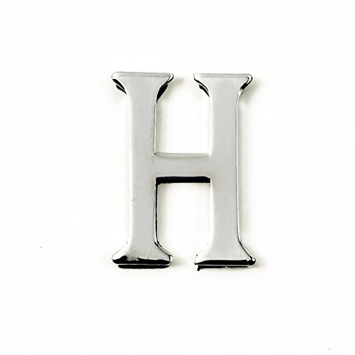 Black Country Metal Works 1.5-2 Inch Self Adhesive Solid Brass Numbers & Letters Chrome Finish (H)