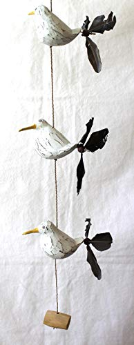 Windspiel Möwe maritim Mobile Holz Tier Vogel Gartendeko