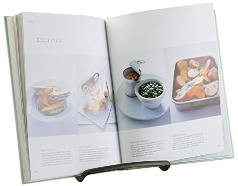 mDesign Buchständer für die Küche – kleine Buch und Tablet Halterung aus rostbeständigem Metall – ideal als Rezept- oder Notenständer sowie als kleine Staffelei für Bilder – bronzefarben