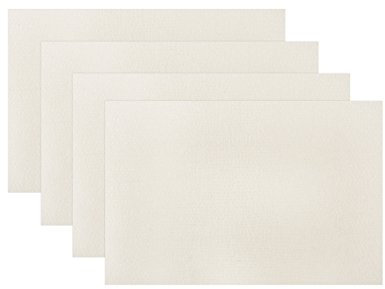 XSS 4 Placemats 45 x 30cm Rectangle Wipe Clean Tableware - Antique White Table Mats