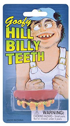 Bristol Novelty- Hill Billy Teeth | Multicolore | Lot de 1 Dents, MD105, Jaune/Marron/Rose, Taille Unique