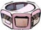 PawHut Portable Cat Dog Playpen Pet Puppy Rabbit Guinea Pig Pen Run Dia 90 x 41H cm Indoor & Outdoor Pink