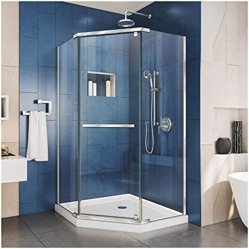 DreamLine Prism 36 1/8 in. x 72 in. Frameless Neo-Angle Pivot Shower Enclosure in Chrome, SHEN-2136360-01