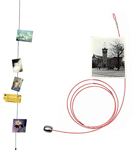 Fotohalter Leine mit 8 Magneten Rot