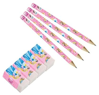 Disney Princess partito matite enico e gomme e Animali Fillers sacchetto del partito (pacchetto di 4)