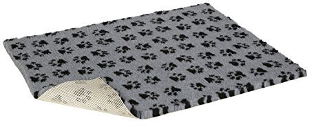 Vetbed rutschfest, Grau mit schwarzem Pfotenabdruck, 137,2 x 76,2 cm