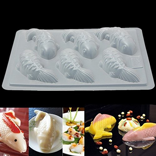 Bluelover Nette 3D Koi Fisch-Kuchen-Schokoladen-Formen Pan Jelly Handgemachte Zuckerfertigkeit-Form-Form