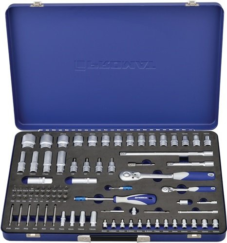 Promat Steckschlüsselsatz S4000821192 1/4 + 1/2 Zoll 92 tlg. 4-32 mm 6 KT, PH/PZD/TX