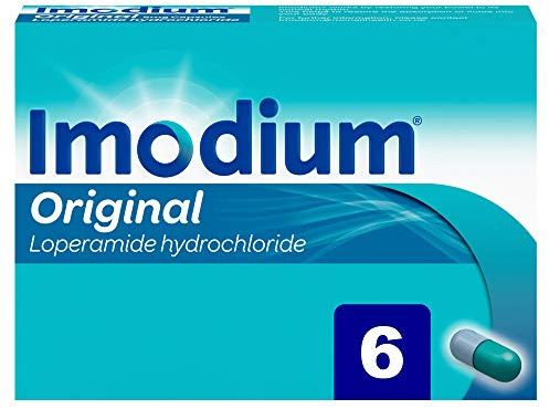 Imodium Capsules Original Relief from Diarrhoea (6 Capsules), Helps Restore Gut to Natural Rhythm, with Loperamide Hydrochloride, Fast-Acting Diarrhoea Relief in 1 Hour with Just 1 Dose