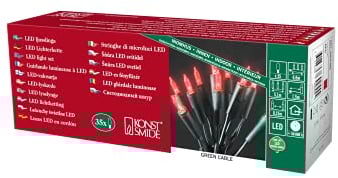 Konstsmide LED Minilichterkette, 35 rote Dioden, 230V, Innen, grünes Kabel - 6302-550