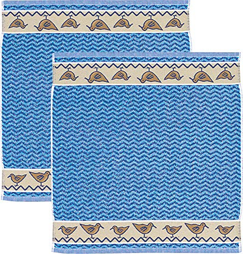 Kracht Frottier-Geschirrtuch 2er-Pack Baumwolle blau Größe 50x50 cm