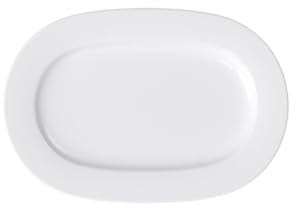 Villeroy & Boch 10-4545-2940 Anmut Platte oval (2), Porzellan, Weiß, 44.5 x 33.2 x 4 cm, 1 Einheiten